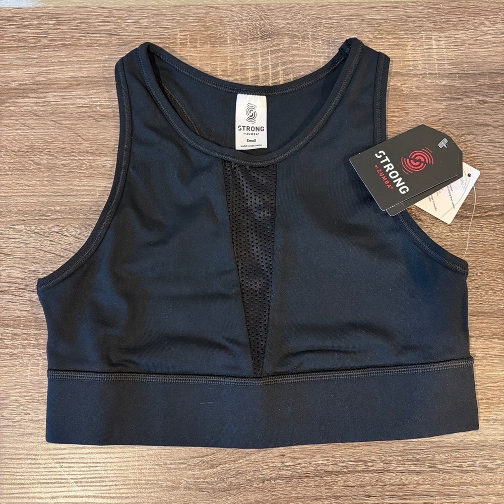 Strong by Zumba Women’s Black Crushin’ It High Neck Sports Bra - Small